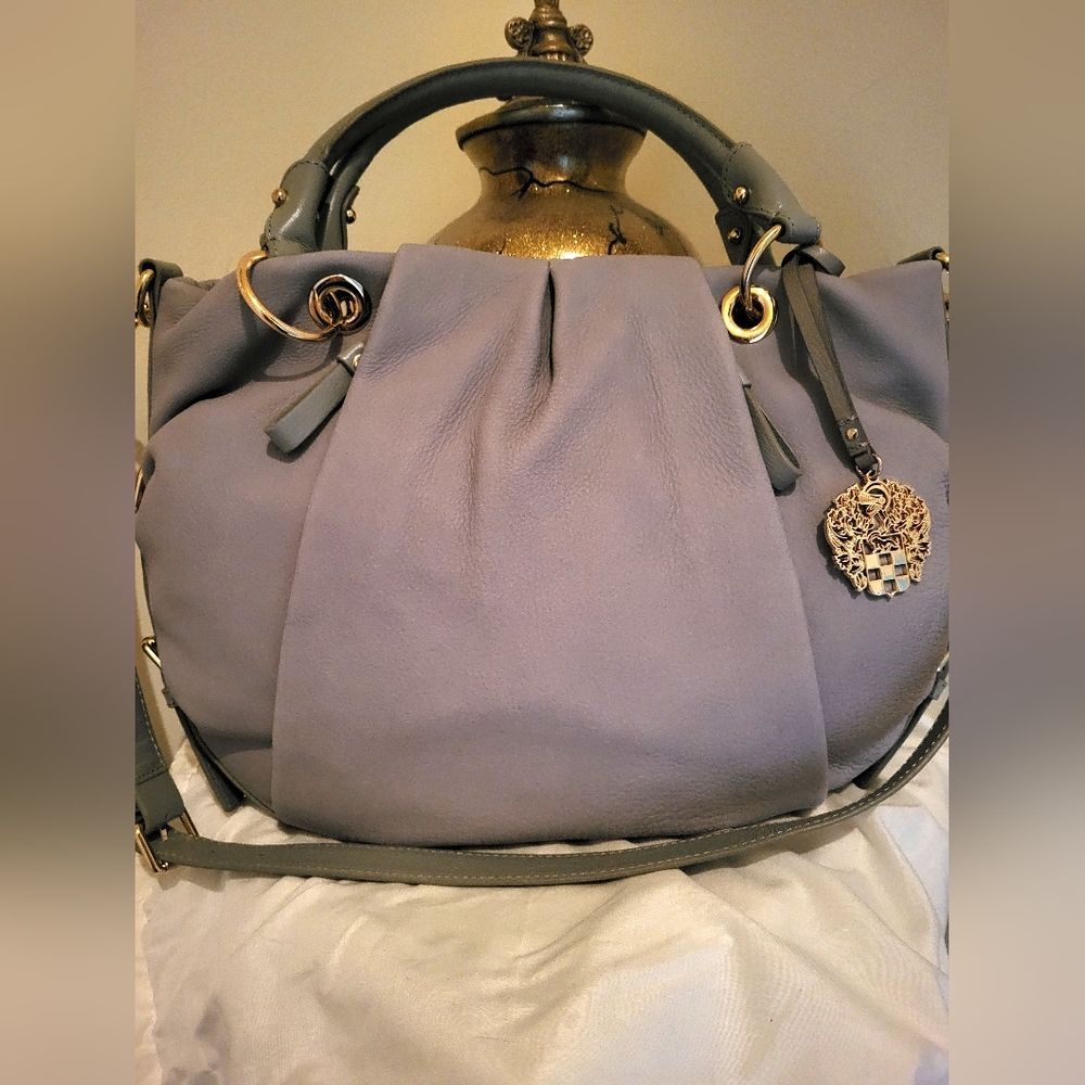 Vince Camuto Genuine Nubuck Leather Gray Bag